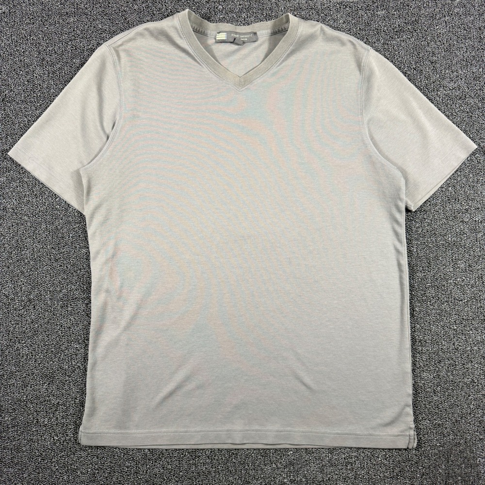Robert Barakett Men's Grey 100% Pima Cotton V-Neck Short Sleeve T-Shirt Size L